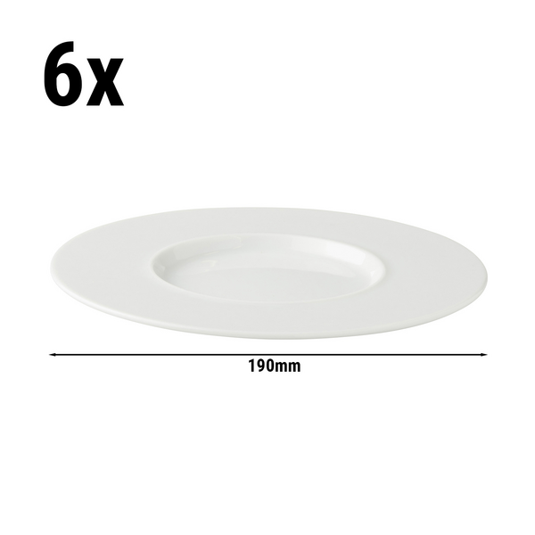 (6 adet) WHITE DELIGHT - Çorba kasesi tabağı - Ø 190mm - Beyaz