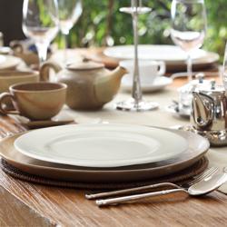 (6 db) LUX | Maastricht - Lapostányér - porcelán - Ø 21 cm - fehér