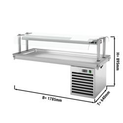 حوض طعام بارد مُسقَّط في السطح - 1785 mm - من +2 إلى +8 °C - 5x GN 1/1 - 700 W - مع حاجز زجاجي للعطس
