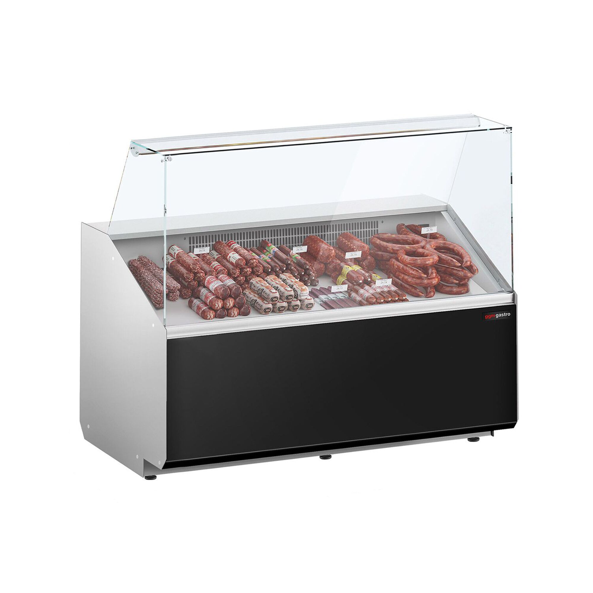Comptoir vitrine réfrigérée - 1256x979mm - +2/+6°C - 262L - Façade noire