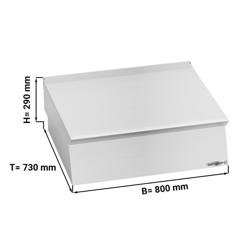 Element neutru de banc - 800x730x290 mm - oțel inoxidabil AISI 304, cu bordură, colțuri rotunjite, picioare reglabile - compatibil cu seria PAOLO 700