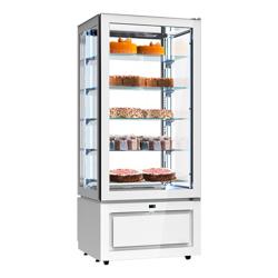 Vitrine réfrigérée 4 faces vitrées / Vitrine panoramique – 457 litres – 800 mm – 5 étagères – Blanc