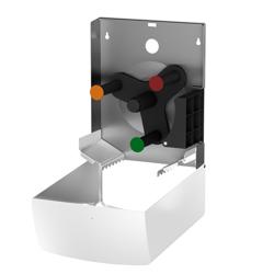AIR-WOLF | Distributore di carta in rotoli Duplex - per 3 rotoli domestici o 1 rotolo grande - acciaio inox - bianco
