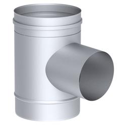 Single‑Wall Stainless Steel 90° T‑Piece Duct Fitting, Drip Edge - Ø350mm - Branch 108mm - 0.6mm