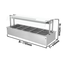 Bemar do zabudowy – 1800 mm – 5 x GN 1/1 – 4,1 kW – z szybą przeciwkaszlową