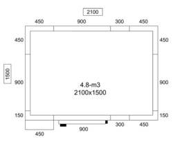 Ψυγείο Θάλαμος ανοξείδωτος Χάλυβας -  - 2100x1500 χλσ. - 4,8 μ³ - συμπ. Μονάδα Ψύξης