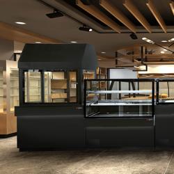 Neutral Element for Commercial Charcoal & Gas Grill - 1900x900x2160mm - Black front - Black granite worktop - with Lighting