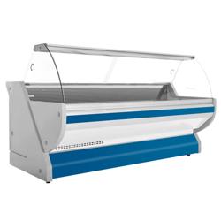 Koeltoonbank - 2965x1150mm - 570 liter - kleur blauw - gebogen ruit - granieten werkblad