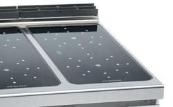 Cucina in vetroceramica professionale - LORENZO 900 - 800x900x965mm - 16,0 kW - 4 piastre - su vano aperto