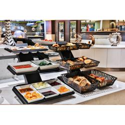 Espositore cesti pane da buffet - Acciaio inox - Nero - Rettangolare - 460x505mm - 7 cestelli - Altezza: 460mm - incl. 7 cestelli