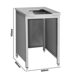 Munkaasztal tésztaadagoláshoz és tésztaformázáshoz - rozsdamentes acél aljzat - 660x880 mm - Magasság: 950 mm - kompatibilis: TPP300N & TPP800N