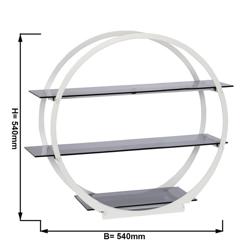Alzata per buffet - WHITE LINE - Acciaio inox & Plexiglas - Bianco - Tonda - Ø540mm - 3 ripiani - Altezza: 540mm