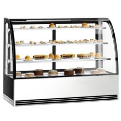 Expositores refrigerados - Bolos e sobremesas - 1,8 m - 3 prateleiras - vidro frontal redondo (LED)