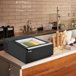 Vetrina Gelato da Banco - 670mm - Statico - per 3x contenitori per gelato da 5 litri - apertura del coperchio sul lato operativo