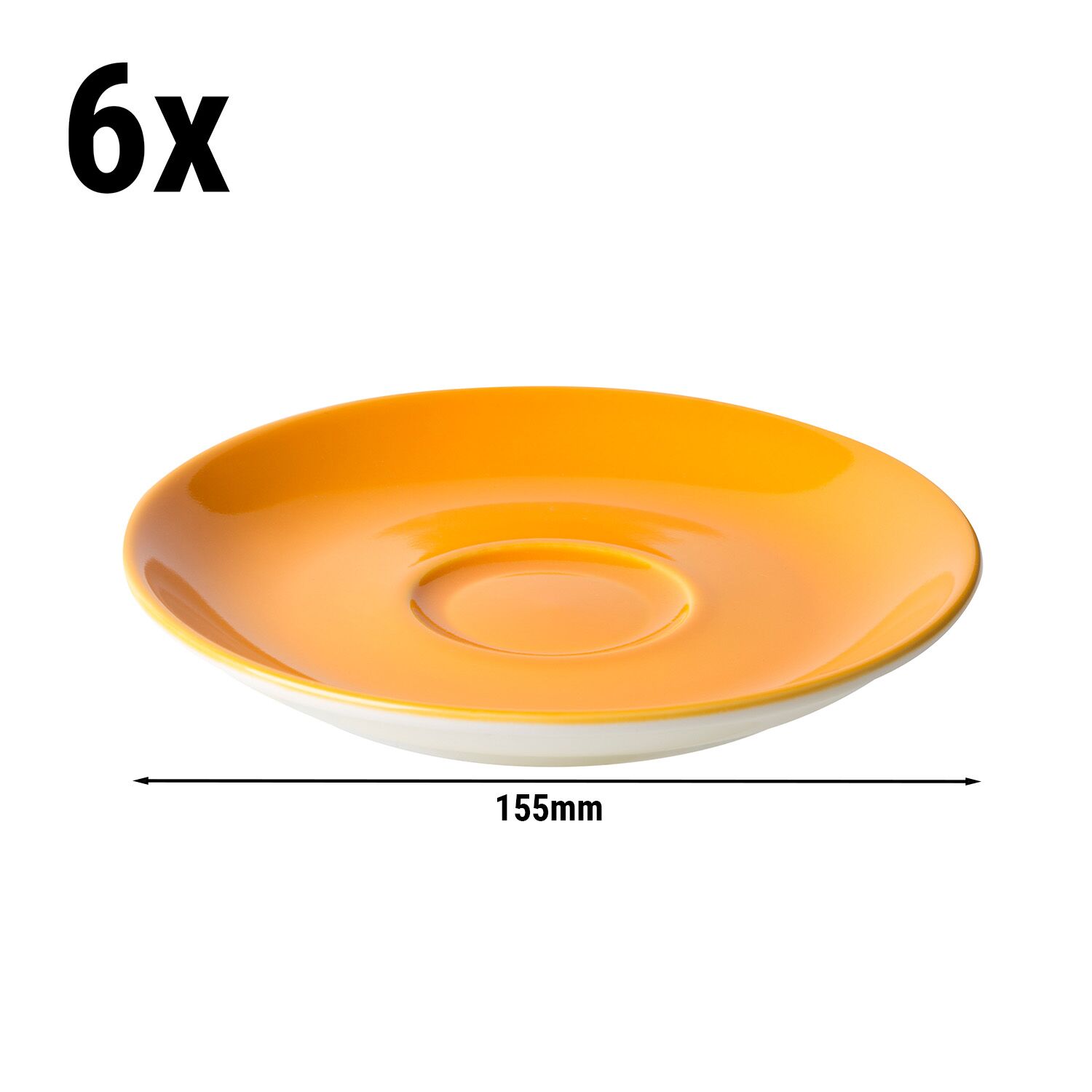 (6 pièces) BART COLOUR CAFE – Sous-tasse à cappuccino – Ø 155 mm – Orange