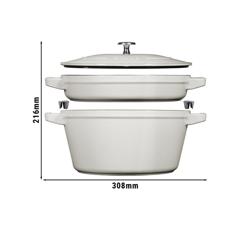 STAUB | STACKABLE SET - طقم طناجر طبخ - قطعتين - قطر 240 مم - حديد زهر - أبيض الكمأ