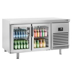 طاولة مبردة PREMIUM PLUS - 1618x800mm - 420 لتر - مع 2 باب زجاجي - زجاج مزدوج