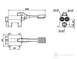 Mitigeur à pédale double 4000 - avec raccord1/2"