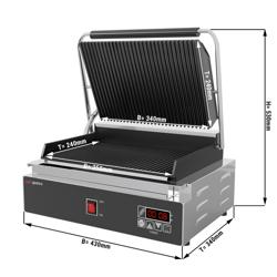 Kontaktgrill - 2,2 kW - Digital - oben & unten Gerillt - Grillfläche: 350x240mm