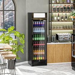 Commercial Beverage Display Fridge PREMIUM - 347 L - 1 Glass Doors - Advertising Display