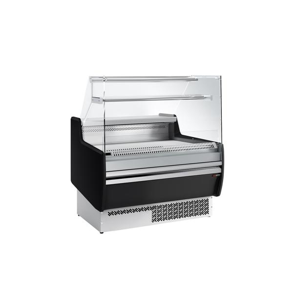Comptoir vitrine réfrigérée - 998x953mm - +0/+6°C - 1 porte - 1 étagère - Façade noire