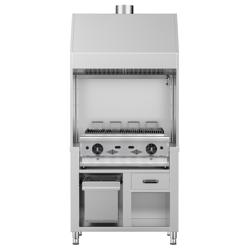 Churrasqueira a carvão em aço inoxidável 1,0 m