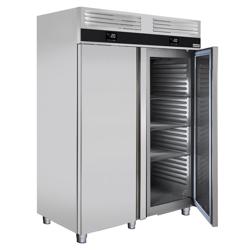 Koel-/vriescombinatie RVS PREMIUM - GN 1/1 - GN 2/1 - 1400liter - tot -25°C tot +8°C - met 2 deuren - geforceerde koeling, automatische ontdooiing & LED‑verlichting - 1400mm