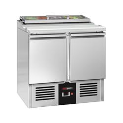 ثلاجة تحضير سلطات PREMIUM - 900 mm - 2 باب - مع حاويات GN لـ 4x GN 1/3 & غطاء زجاجي