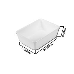 Rechthoekige presentatieschaal - Wit - BPA-vrij - 265 x 200 x 80 mm | Vleesschaal | Display schaal | Voedselschaal | Dienblad | Schaal | Bereidingsschaal
