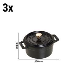 STAUB | LA COCOTTE - Cocotte set - 3 stuks - Gietijzer - Zwart