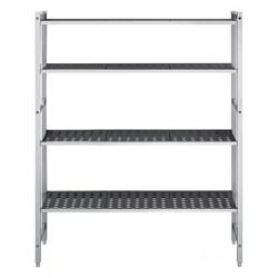 Scaffale in alluminio anodizzato - 1740x1800mm - Profondità: 460mm - con 4 ripiani - Portata: 120kg per ripiano
