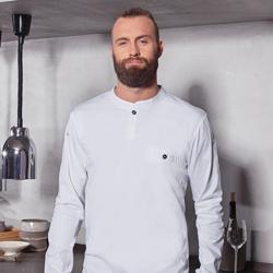 (6 stuks) KARLOWSKY | Lange Mouw Heren Werkshirt Performance - Wit - maat: L