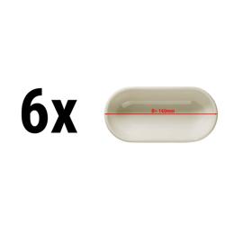 (6 Stück) TEOS - Schale oval - 160x65mm - Creme