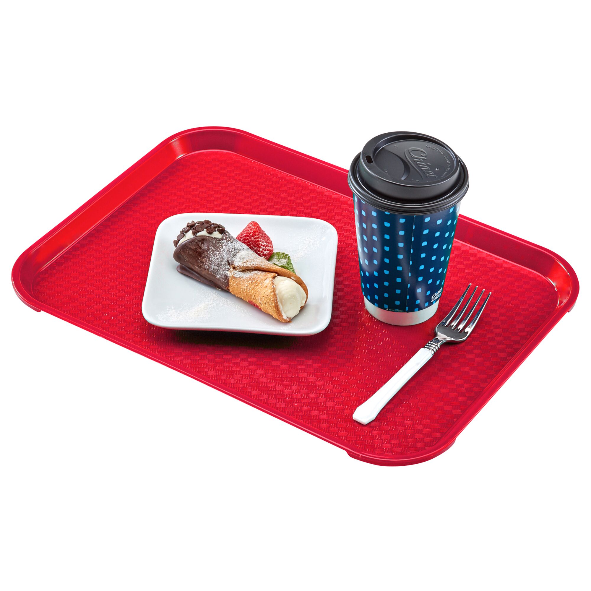 (12 pièces) CAMBRO | Plateau fast food – rectangulaire – 360×460 mm – profil haut – Rouge