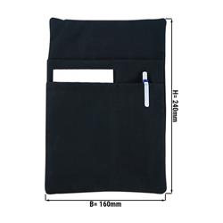 KARLOWSKY | Cashier's holster – 65% Polyester / 35% Cotton - Black - 16×24cm - 2 pockets + pen slot - Belt loop