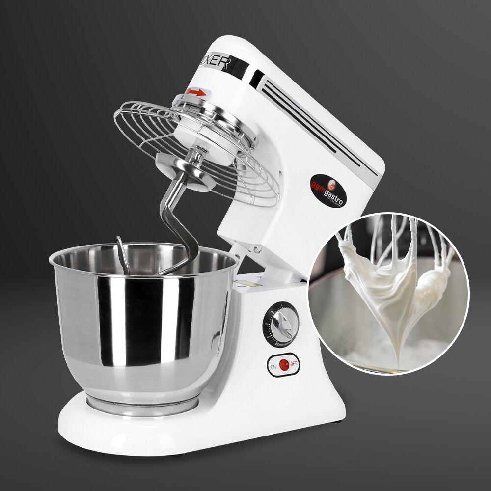 Impastatrice planetaria - 7 litri - 330 Watt - incl. 3 accessori per mescolare 