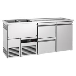 Comptoir de bar réfrigéré PREMIUM - 1950x700mm - 1 porte et 2 tiroirs