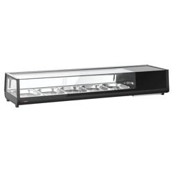 Sushivitrine - met LED-verlichting - 1800x420mm - 5x GN 1/2 - zwart