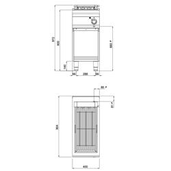 Griglia elettrica - 5,4kW - Profondità 900 - Acciaio inox