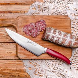BERKEL | Teknica Professional Chef’s Knife – Red Resin Handle – 200 mm Blade – 3 mm Steel