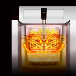 İndüksiyonlu Fritöz - 30L - 10kW - Dijital - Dolaplı - Asansörlü