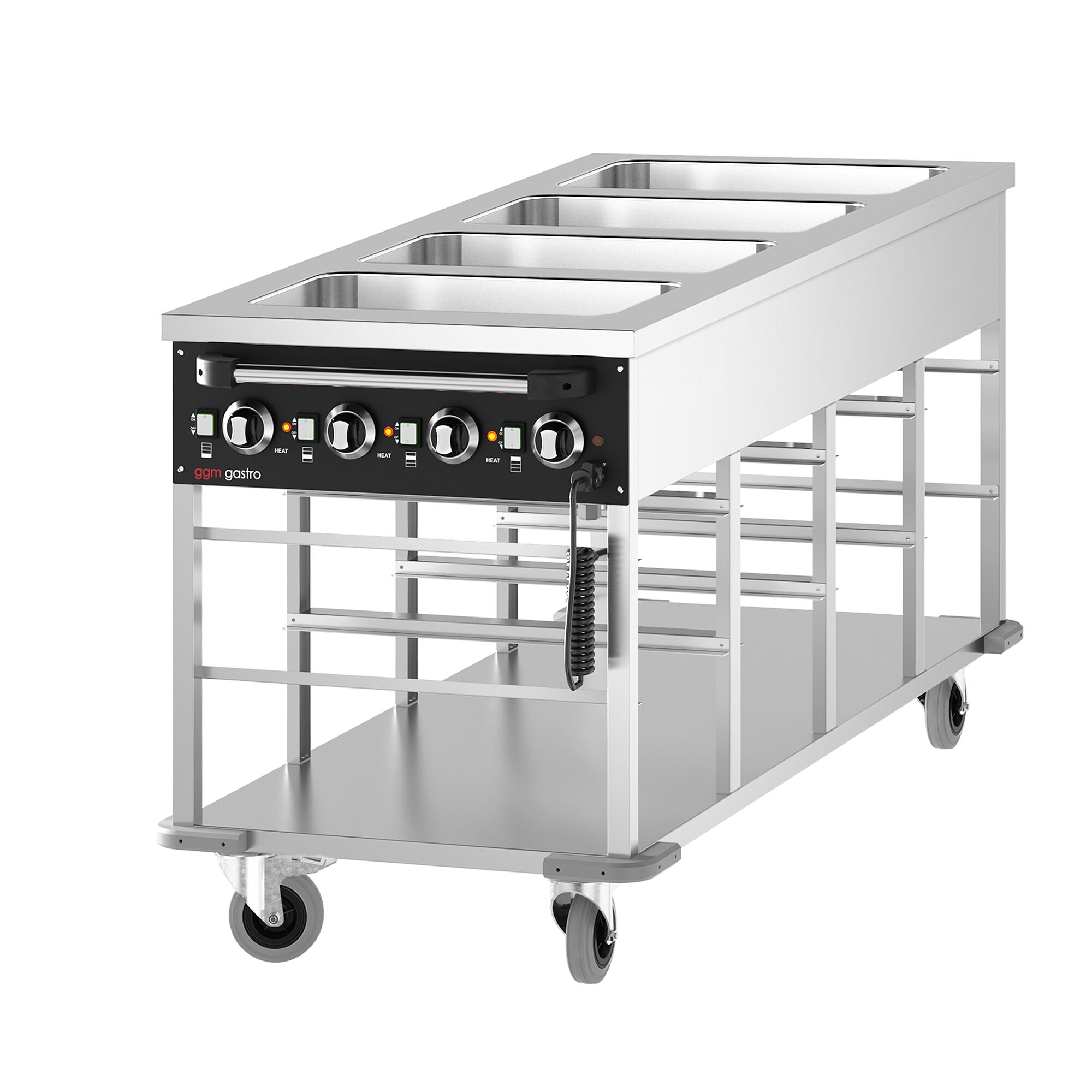 Värmevagn – vattenbad - 4 kW - 4x GN 1/1 - separat temperaturreglering per bassäng