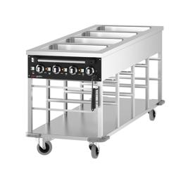 Chariot bain-marie – 4 kW – 4× GN 1/1 – Température des cuves réglable séparément