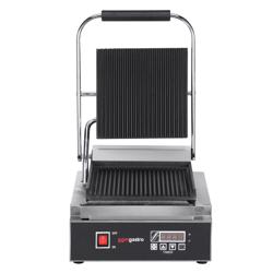 Piastra panini professionale - 1,8 kW - Digitale - Parte superiore e inferiore scanalata - Superficie di griglia: 230x220mm