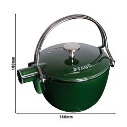 STAUB | SPECIALITIES -  إبريق شاي - 1.1 لتر - حديد زهر - أخضر ريحاني