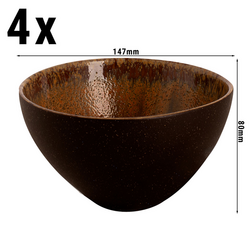 (4 stuks) CECIL - Kom - Ø 150mm - Bruin