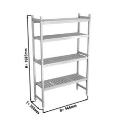 Grundhylla i aluminium (anodiserad) - 1066 x 1685 mm