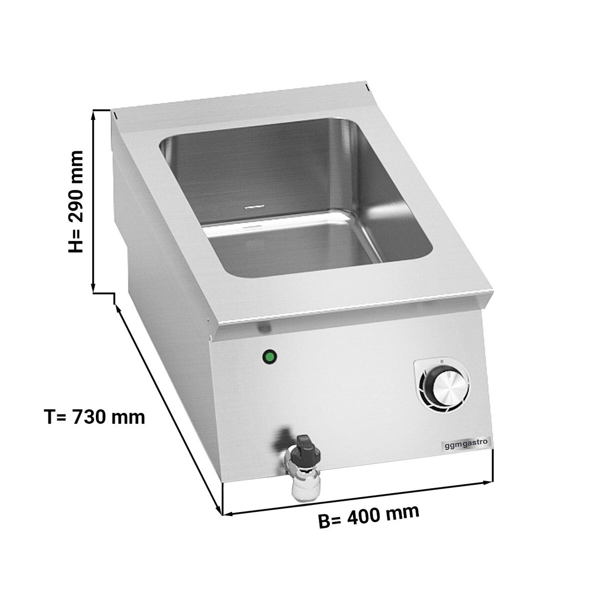 Bain-marie électrique – 1,2 kW – 1 × GN 1/1