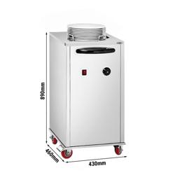 Tellerspender - beheizt - 1 kW - mit Rollen - 40 Teller