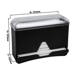 Distributeur de pailles - Distribution sur 1 face - Polystyrène noir - 254x108x203mm - incl. Couvercle amovible | Distributeur de pailles